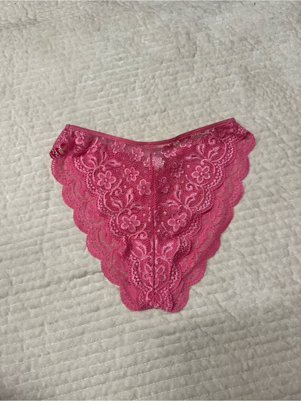 Vintage Inspired Pink Lace High Waisted Panties